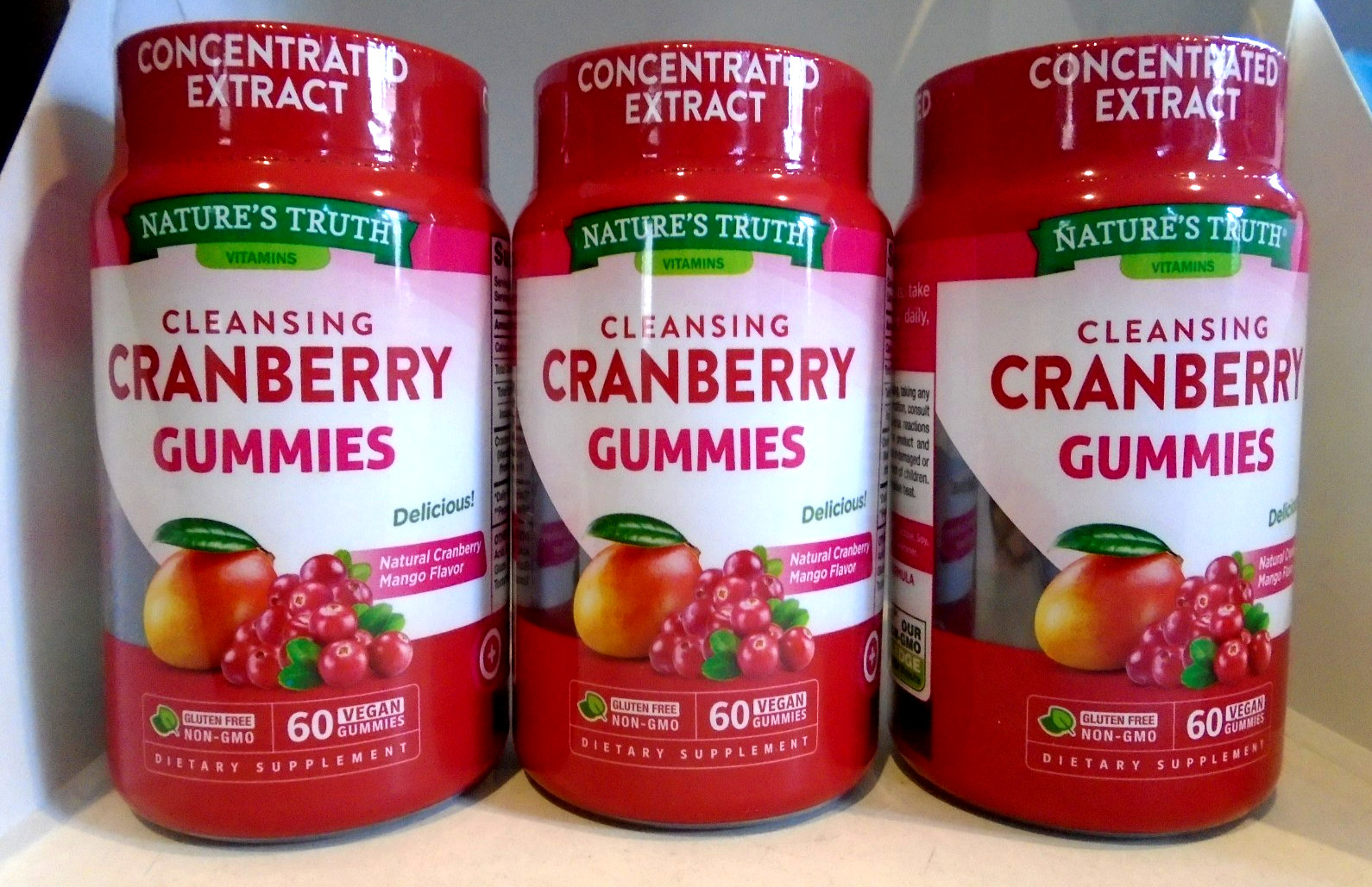 Nature’s Truth Cleansing Cranberry Gummies 60 Ct 3-PACK