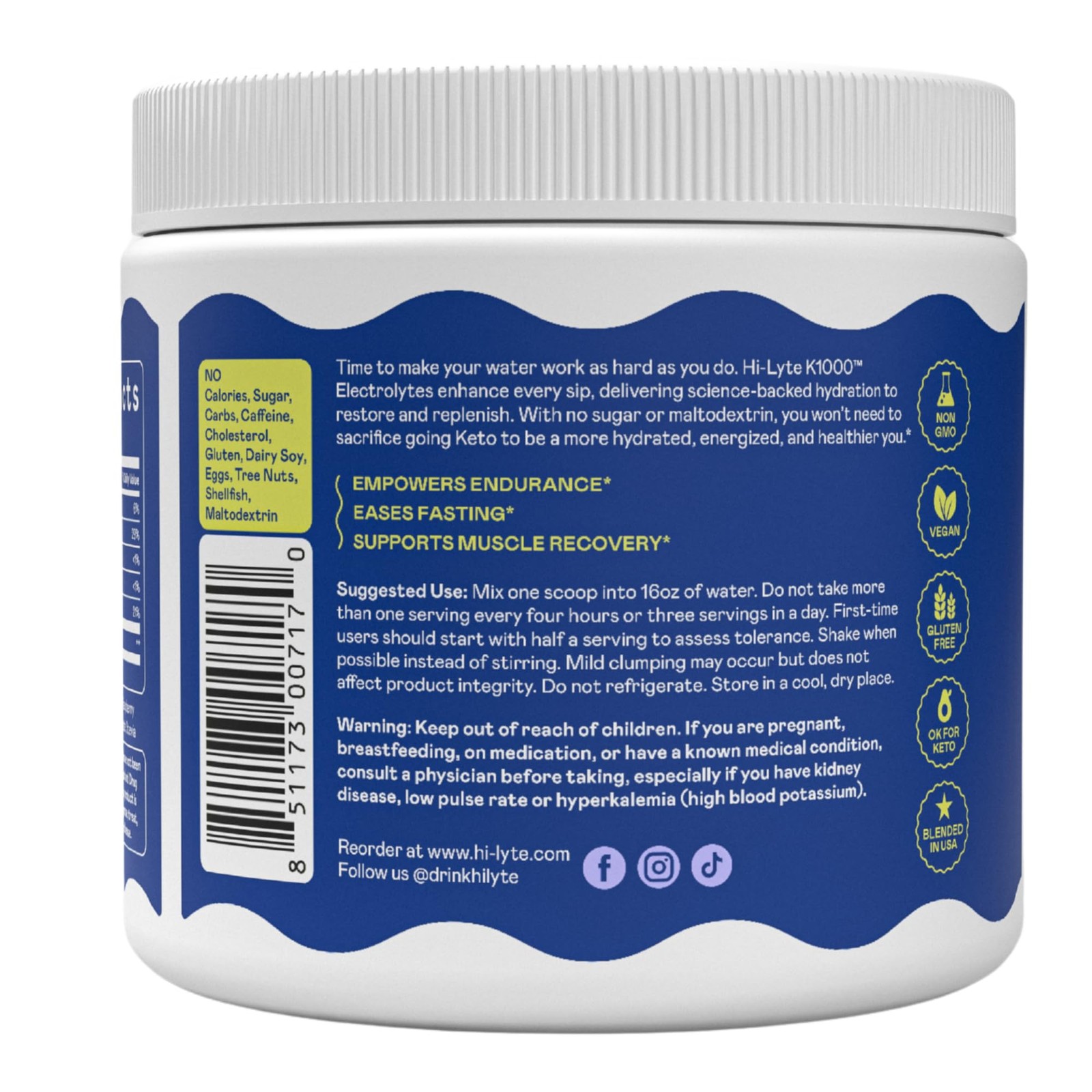 Hi-Lyte Keto K1000 Electrolyte Powder | Raspberry 10.5 Ounce (Pack of 1)