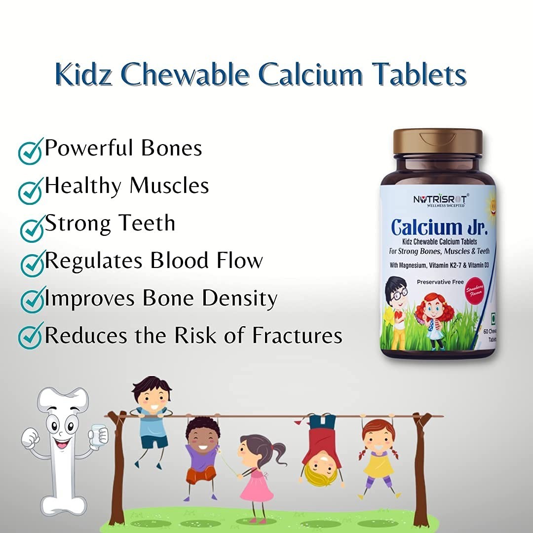 NUTR.ISROT Calcium Jr Kids 60 Chewable Tabs Pack of 5