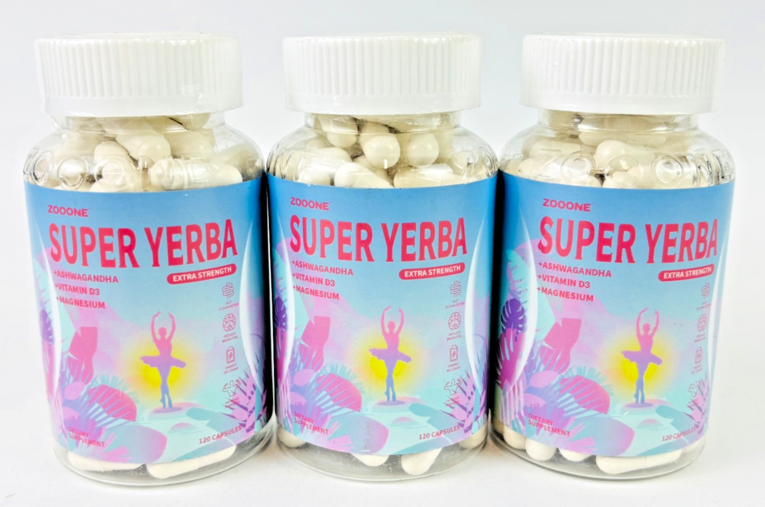 Zooone Super Yerba Mate 120caps 3 PACK Gut+Brain Health Memory/Focus EXP 9/27