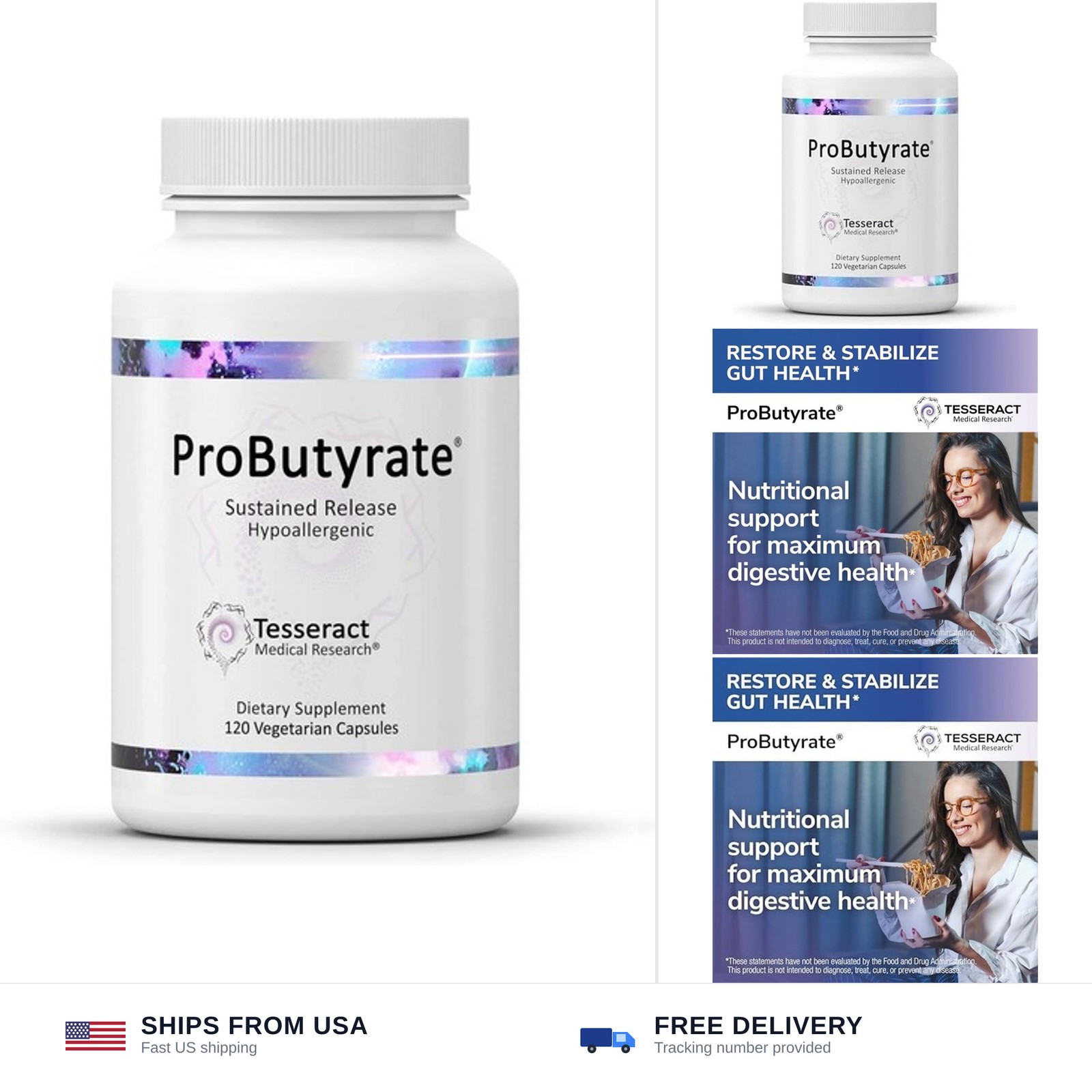 Tesseract Medical Research ProButyrate Gut Health Supplement, Butyric Acid Co…