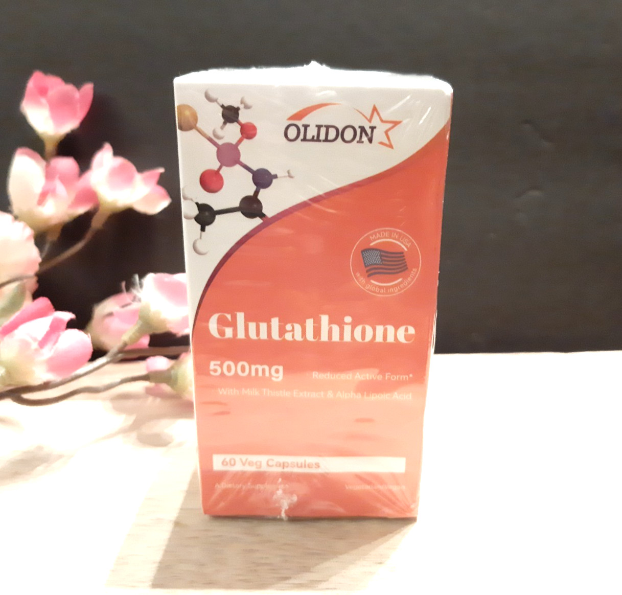 OLIDON Glutathione 500 mg _ 60 Capsules 4/2027 Fast Shipping!
