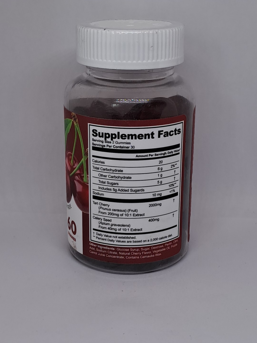 Simple Life Nutrition Tart Cherry Gummy 60ct Exp 08/2025
