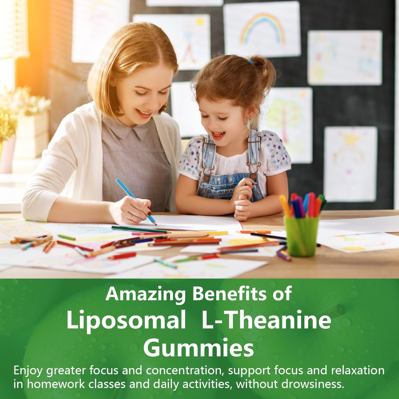 Oakevlp Liposomal L-Theanine 1200mg Gummies,Complex 60 Count (Pack of 2)