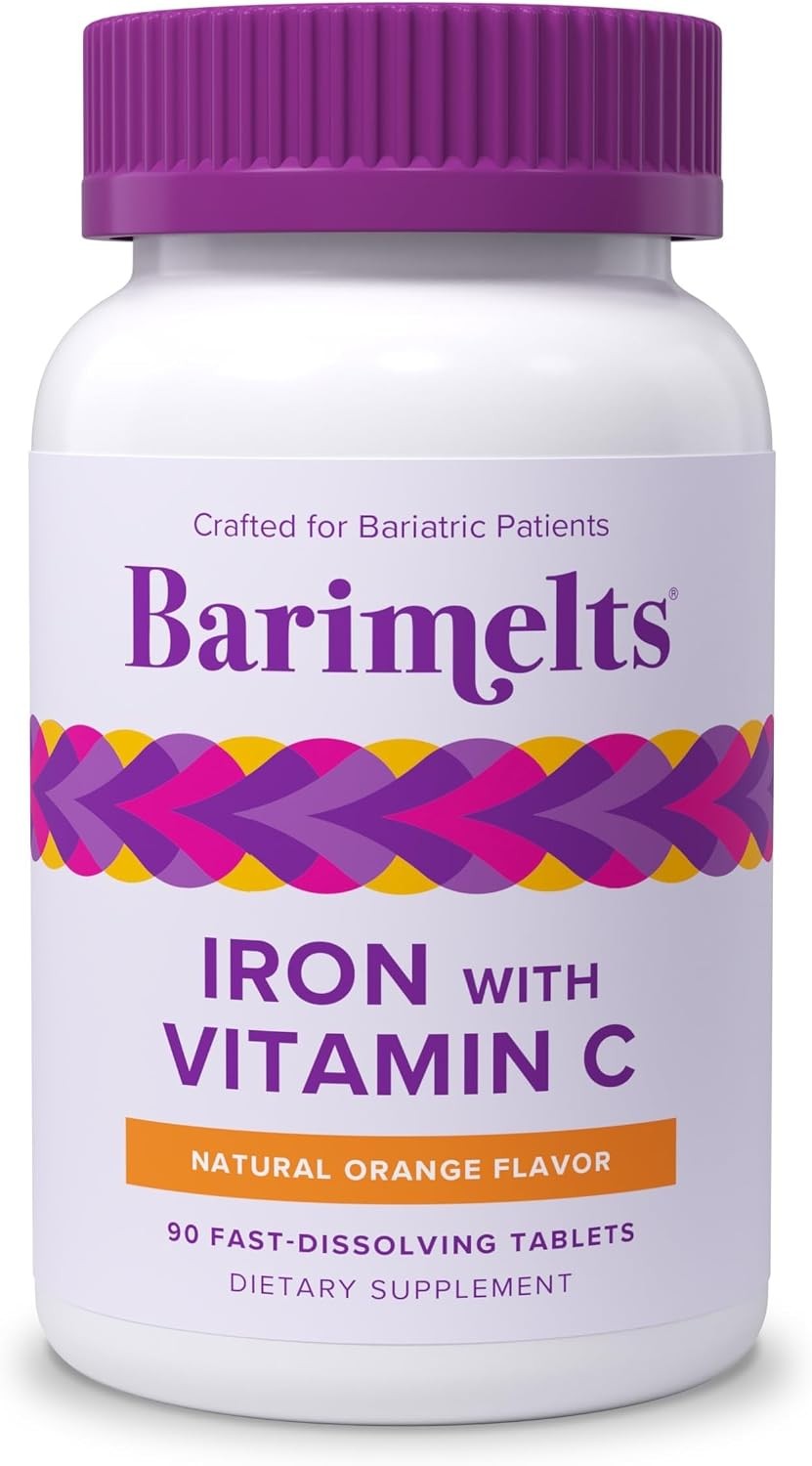 Iron with Vitamin C, 90 Fast-Dissolving Tablets (1-Month Supply), Sugar-Free Bar