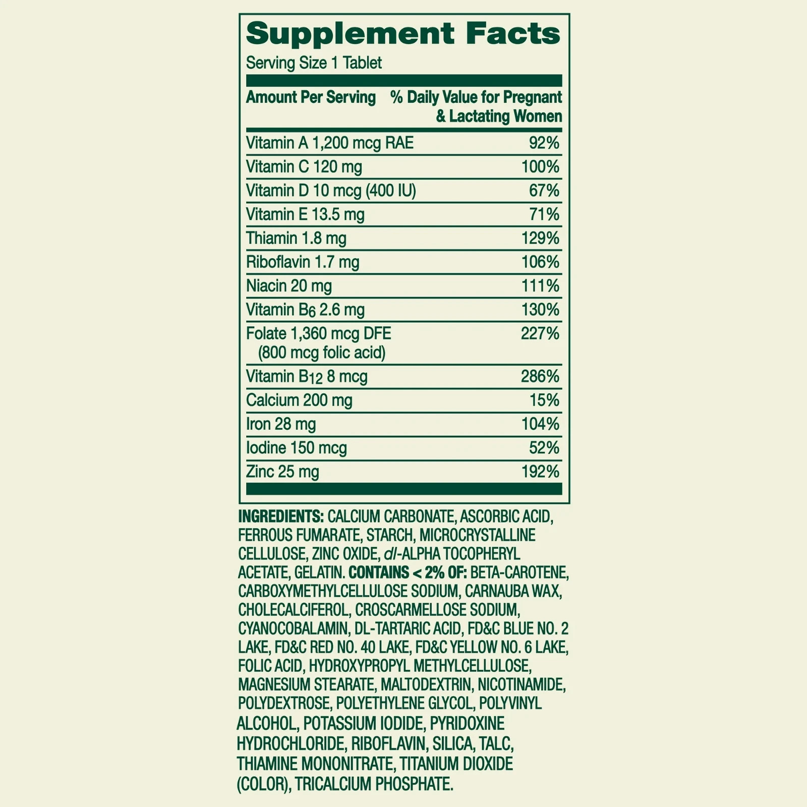 Spring Valley Prenatal Multivitamin for Pregnant and Nursing Women Tablets 100CT