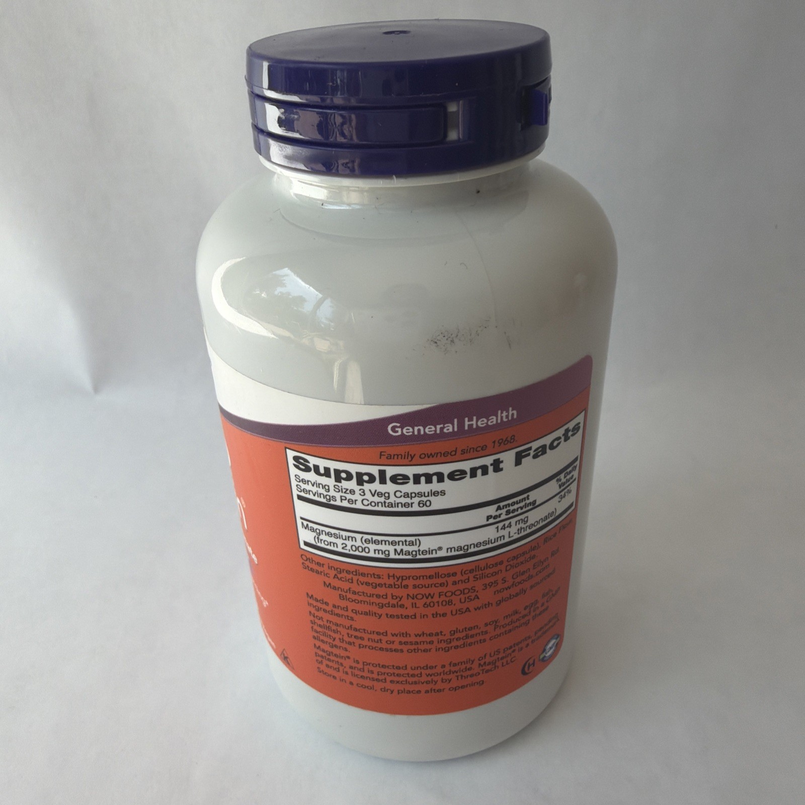 Now Magtein Supplement – 90 Veg Capsules – EXP 03/2029 A16