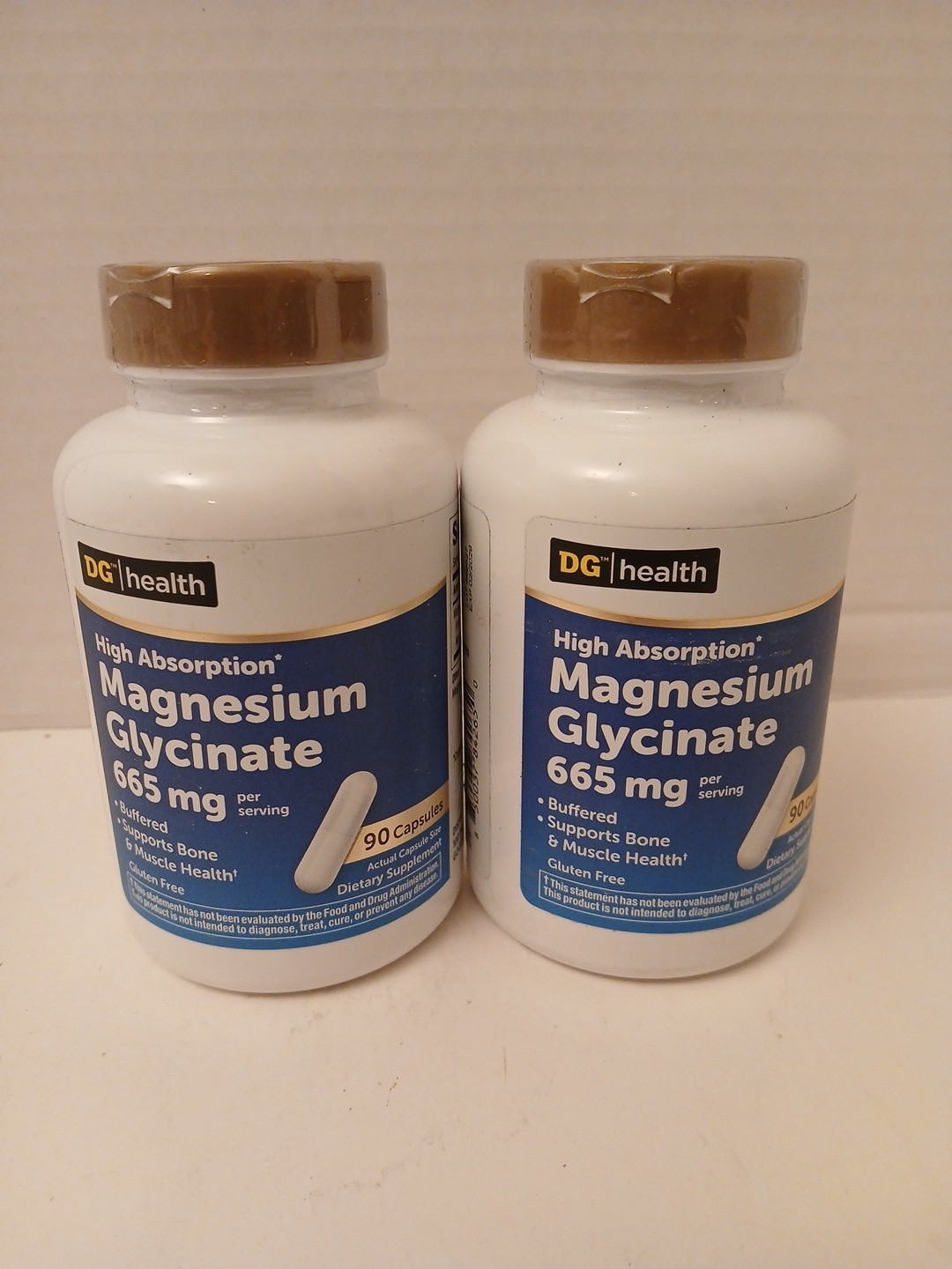 TWO High Absorption Magnesium Glycinate 665mg Supplement 90 Capsules Each