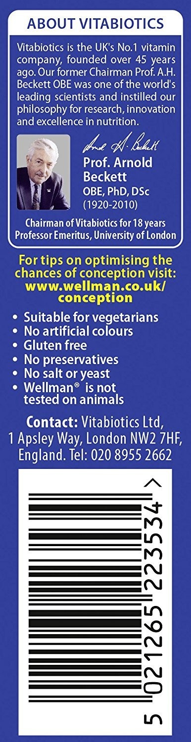VITABIOTICS WELLMAN CONCEPTION 30 TABLETS by 30 Count (Pack of 1), Tan