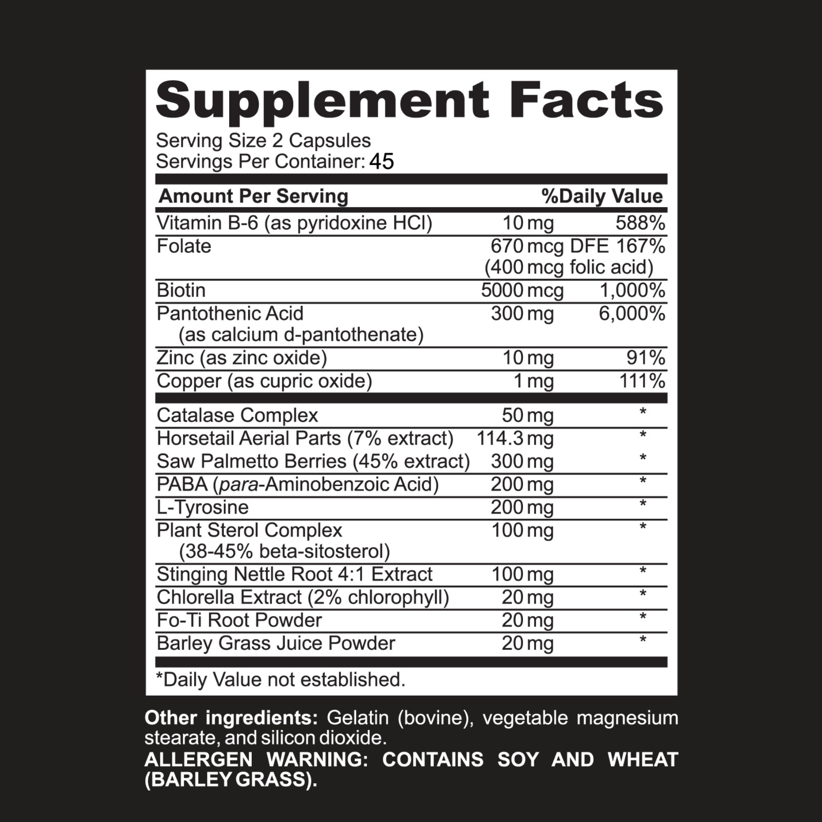 DHT BLOCKER Hair Growth Supplement (90 Capsules) by Grow Vitamin