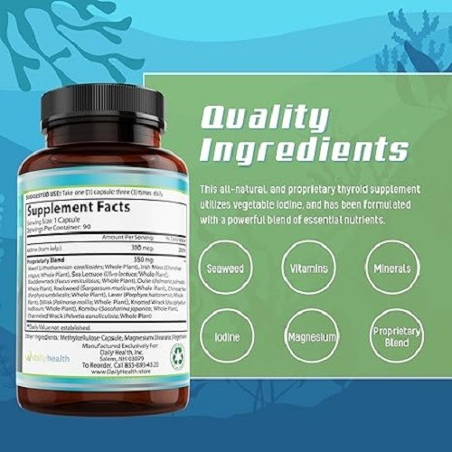 Seatrition 12 Seaweed Blend 550mg Thyroid 30 day supply Sea Moss 90 Veg Capsules