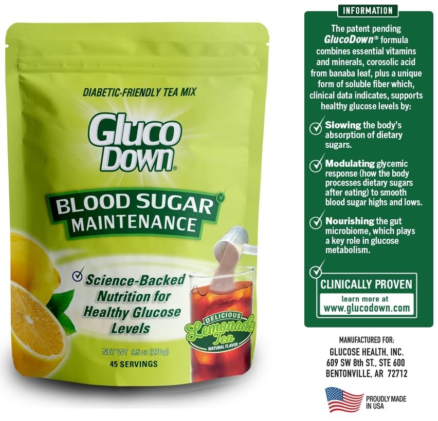 Patent Pending Lemonade & Tea Drink Mix for Healthy Blood Sugar – 45 Servings