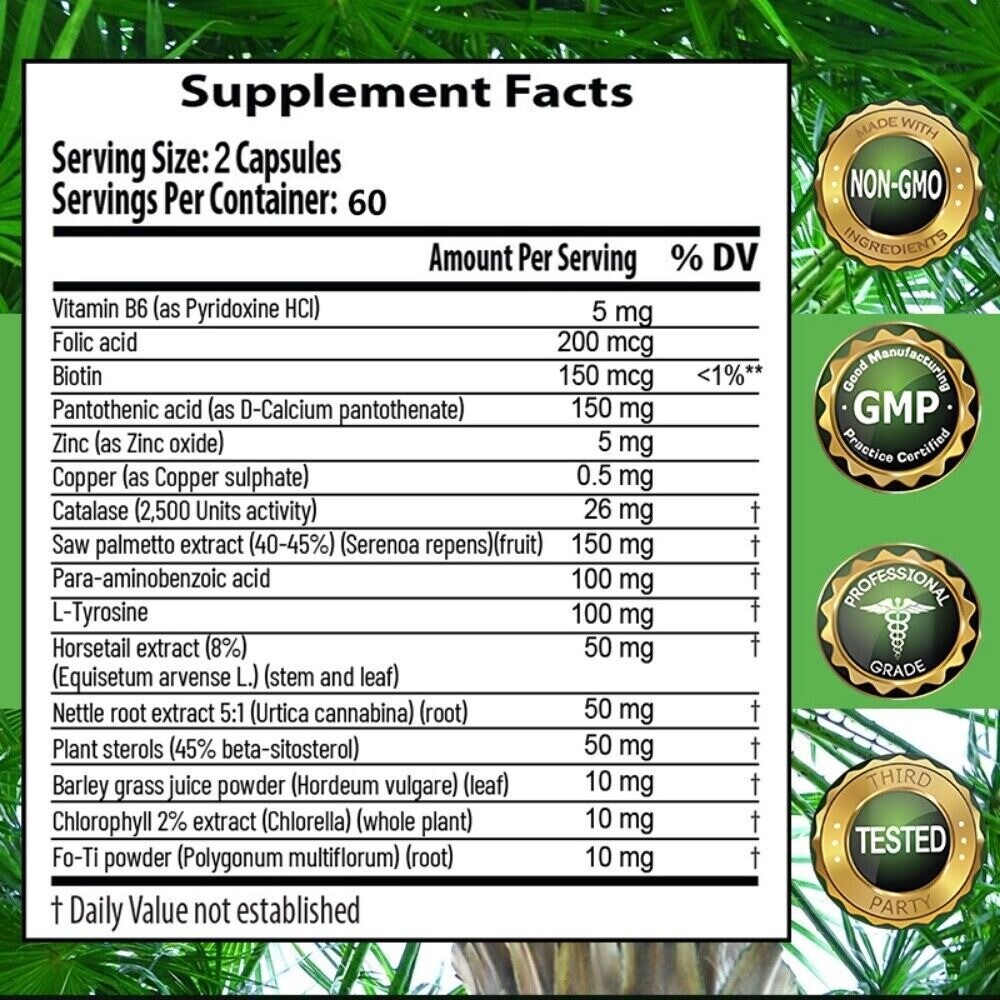 Hair growth support capsules, Support Thicker Hair Growth DHT BLOCKER 120 caps