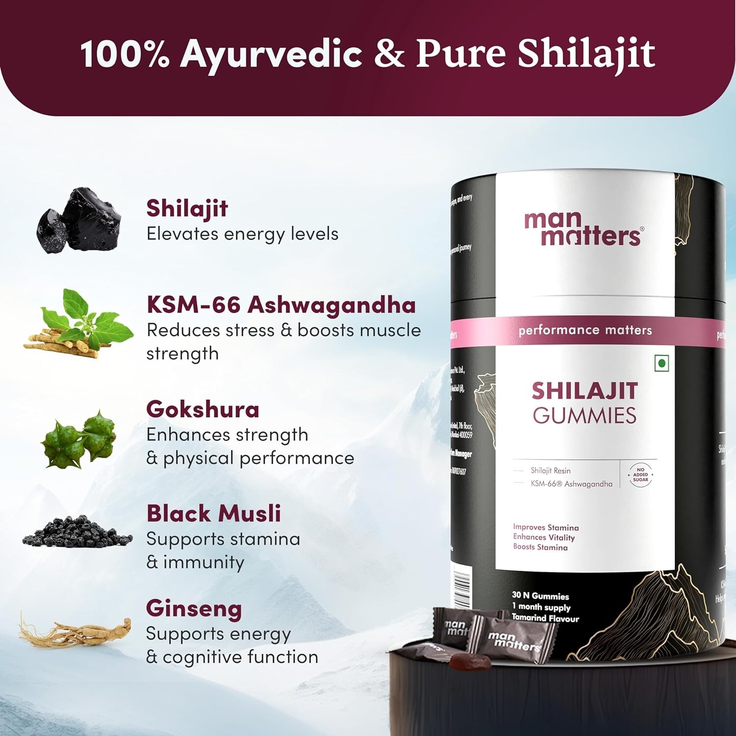 Man Matters Pure Himalayan Shilajit Gummies