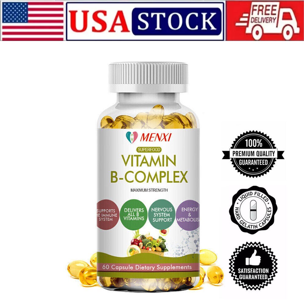 2 Packs Vitamin B Complex with B1, B2, B3, B5, B6, B12 – Natural High Potency-US
