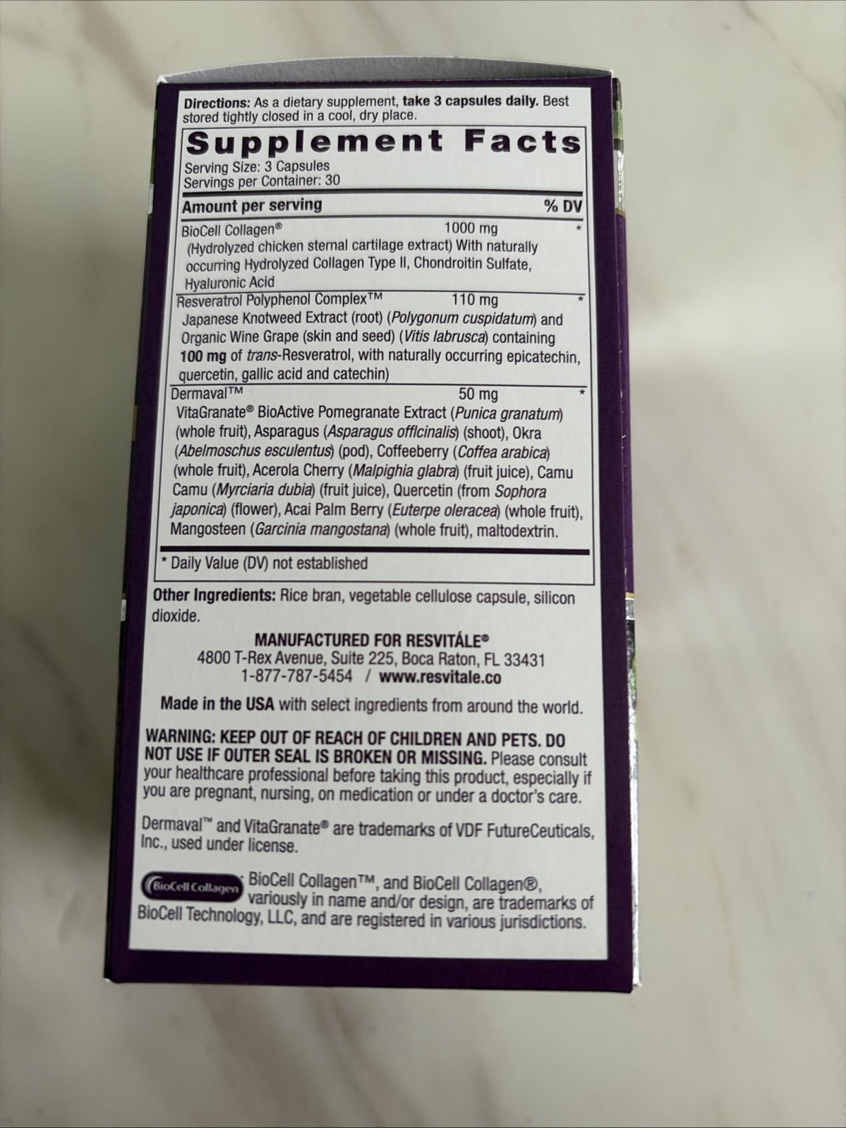 ResVitále Ultra Collagen Enhance Capsules with Dermaval Resveratrol, 90 Capsules