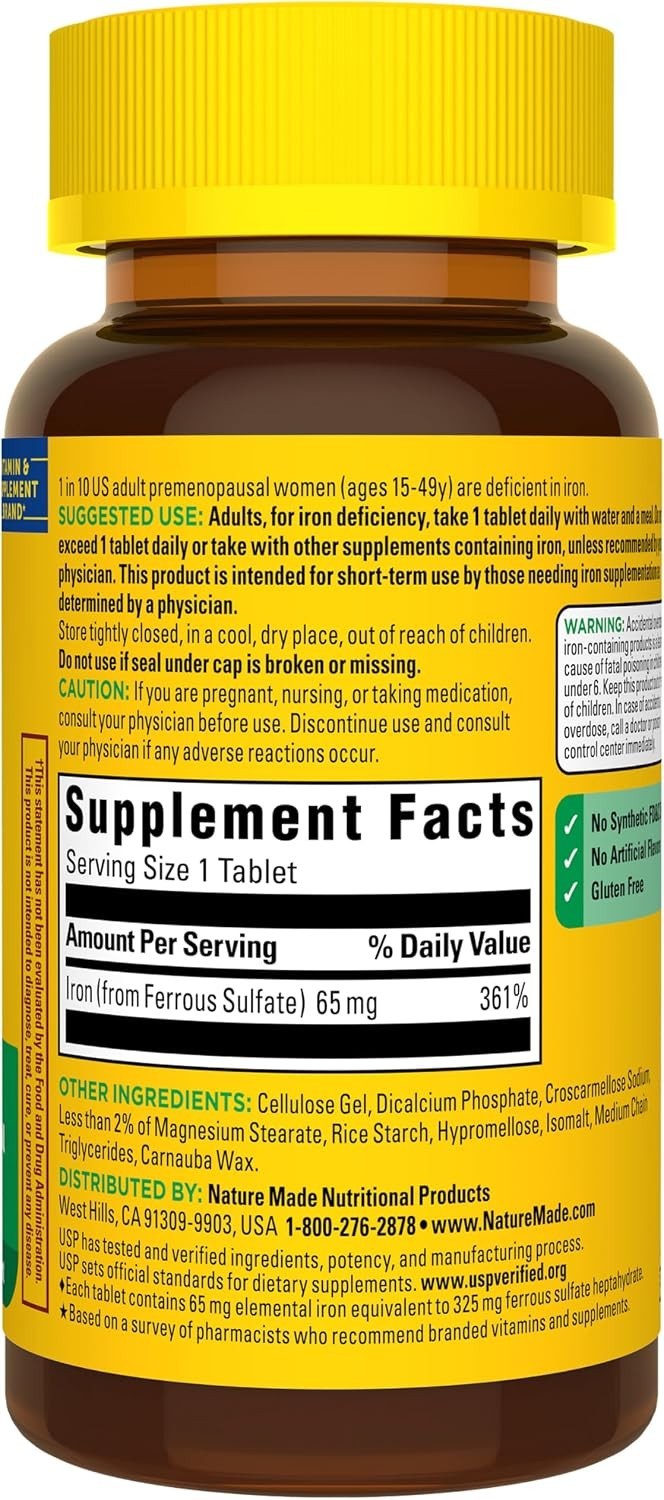 Iron 65 mg Tablets – Supports Red Blood Cell Health & Wellness
