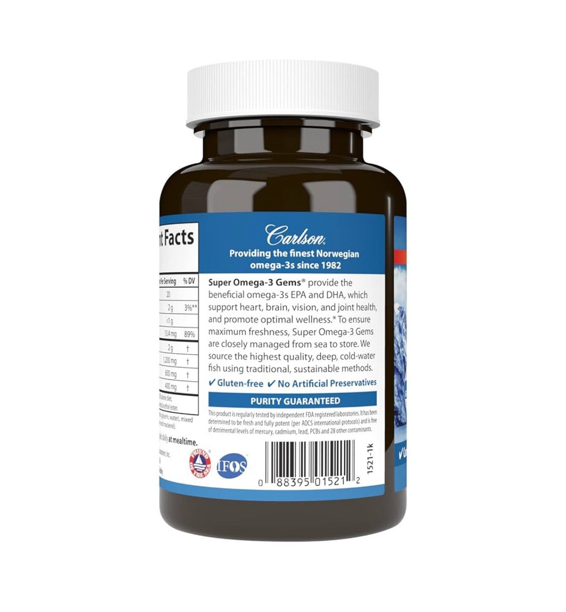 Super Omega-3 Gems, Norwegian, 1,200 Mg Omega-3S, 100 Soft Gels