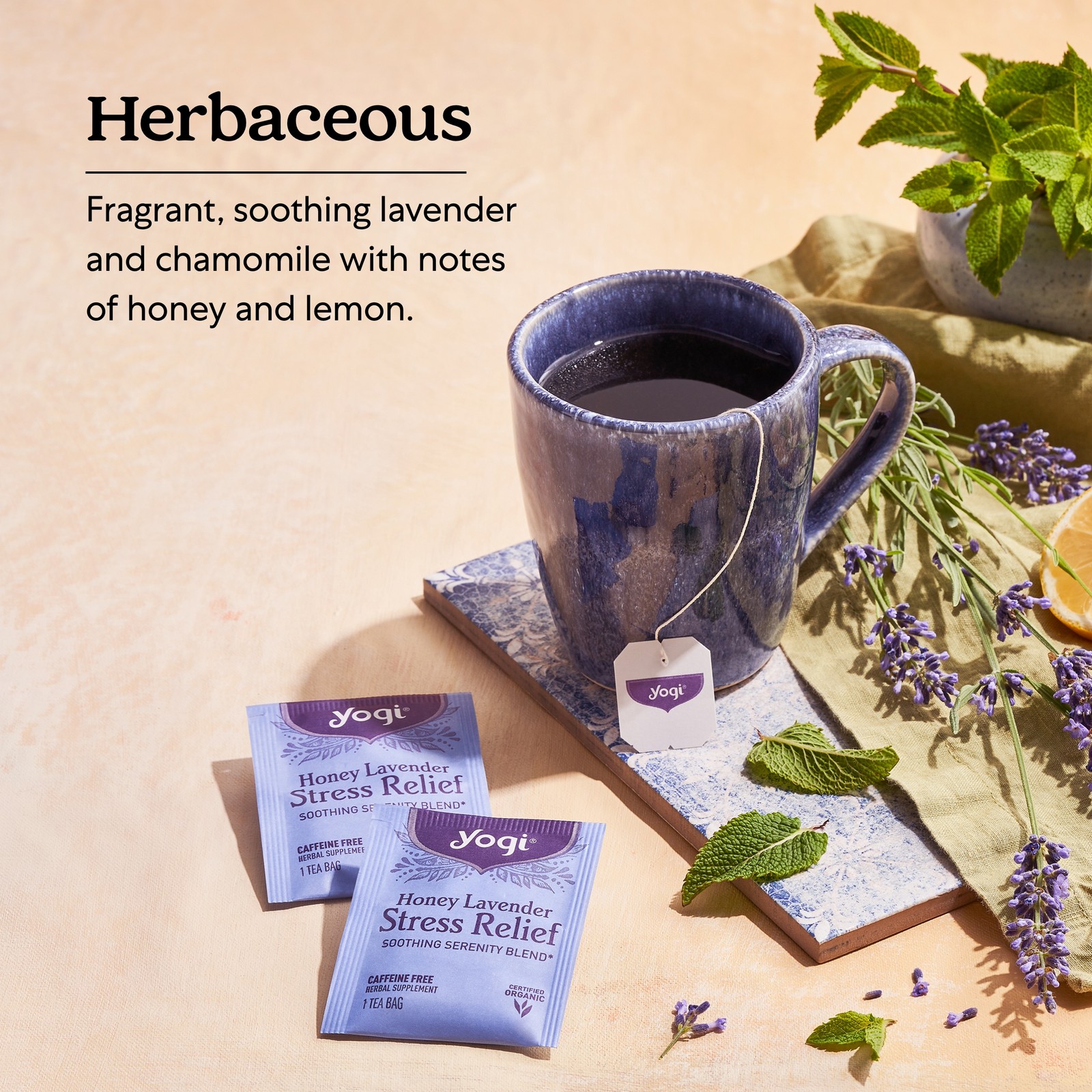 Yogi Tea – Honey Lavender Stress Relief – 6 Pack, 96 Tea Bags
