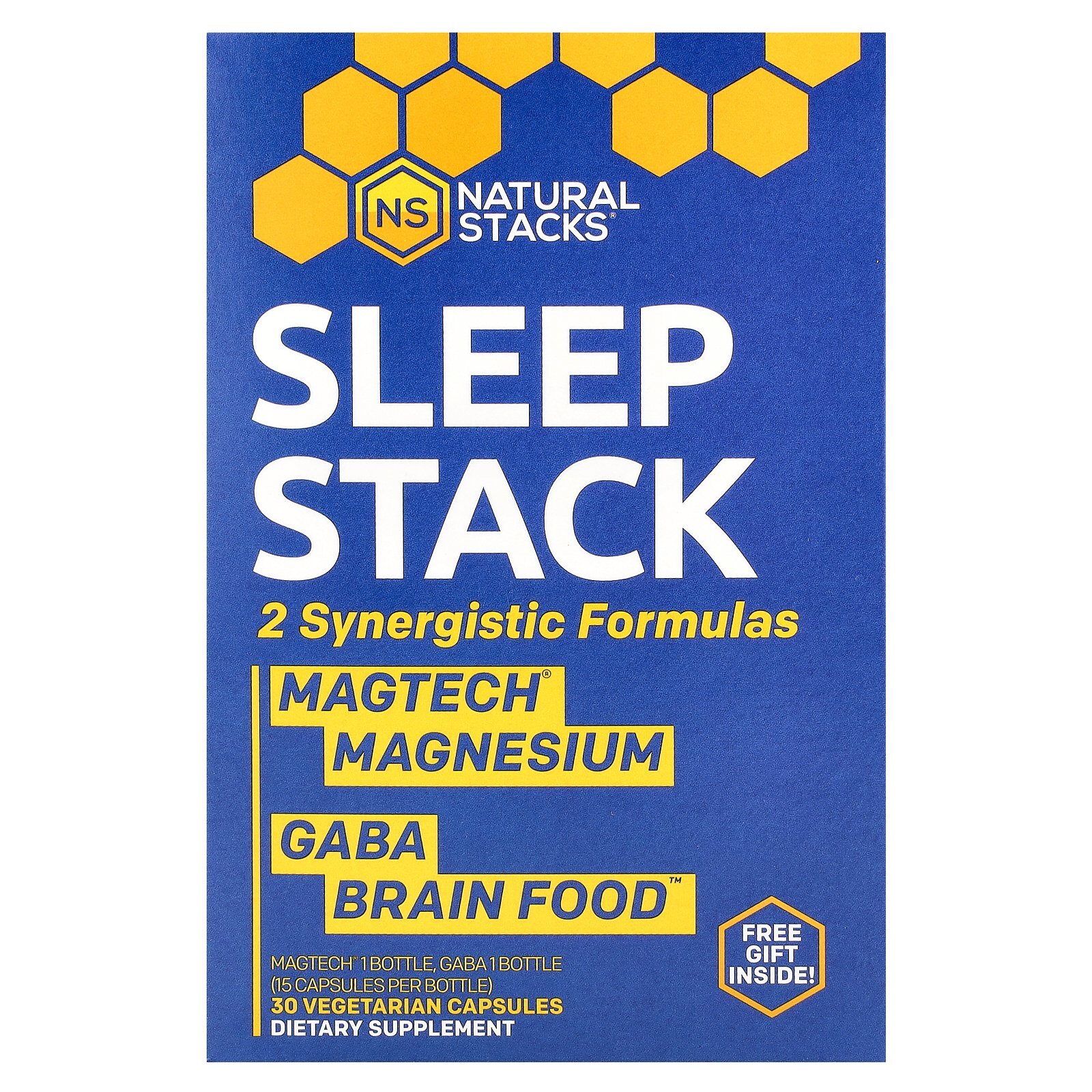 Sleep Stack, 2 Bottles, 15 Vegetarian Capsules Each