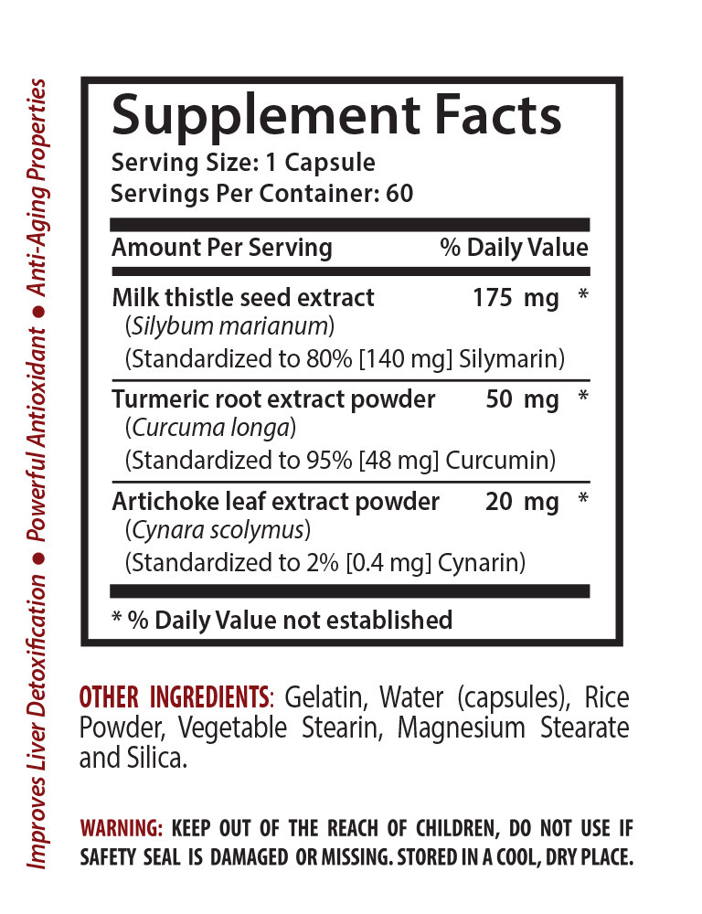 Anti-aging – MILK THISTLE 175MG – milk thistle best seller -1 Bottle 60 Capsules