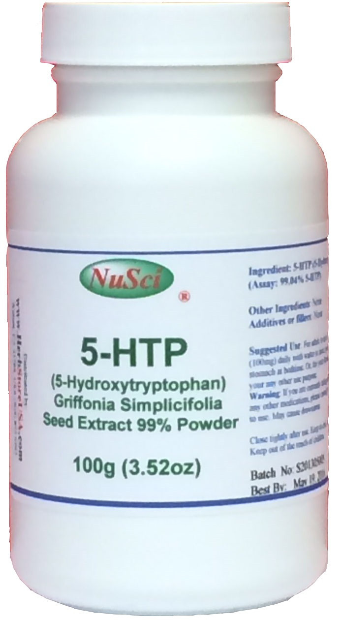 NuSci Promotion 100g (3.52oz) bulk pure 5-HTP Powder Mood Support