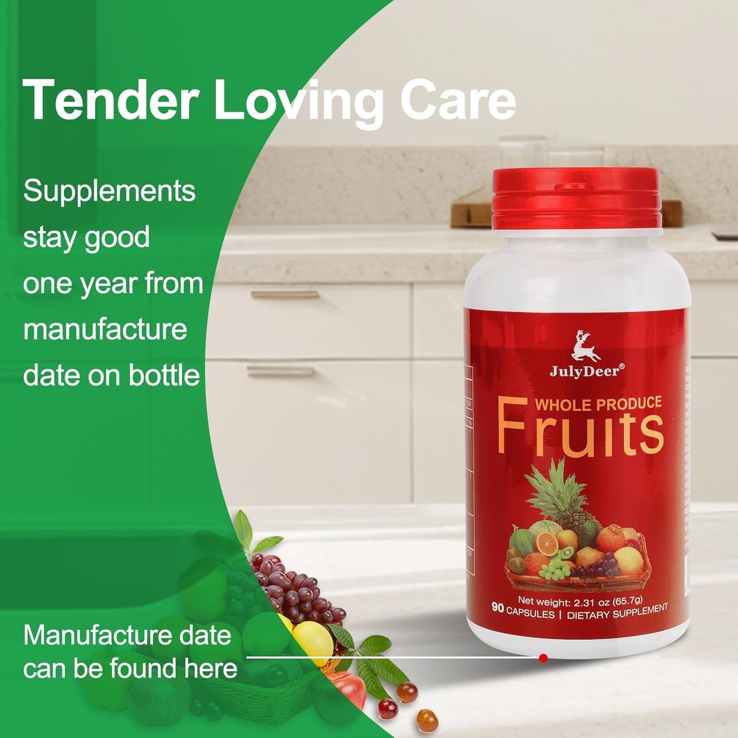 Fruits and Veggies Supplement Balance of Daily Nature 180 Capsules – 2 Bottles