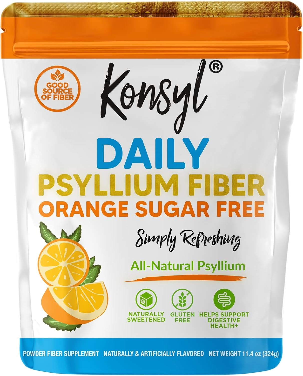 Daily Sugar-Free Orange Psyllium Fiber Supplement