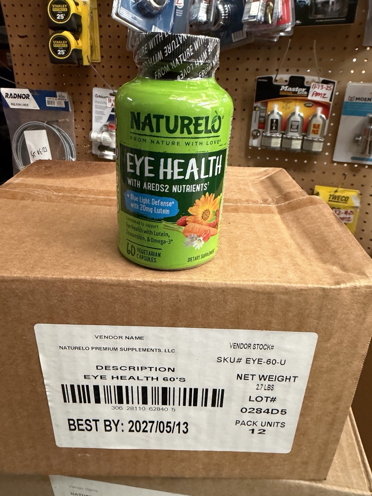 NATURELO EYE HEALTH WITH AREDS2, LUTEIN, ZEAXANTHIN, OMEGA-3 60CT EXP 5/13/2027