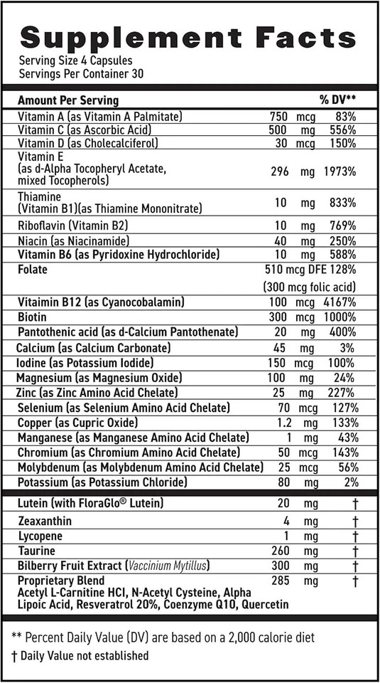 MaxiVision Whole Body Formula 360 Capsules (3 x 120 Pack) Multivitamin Supplemen