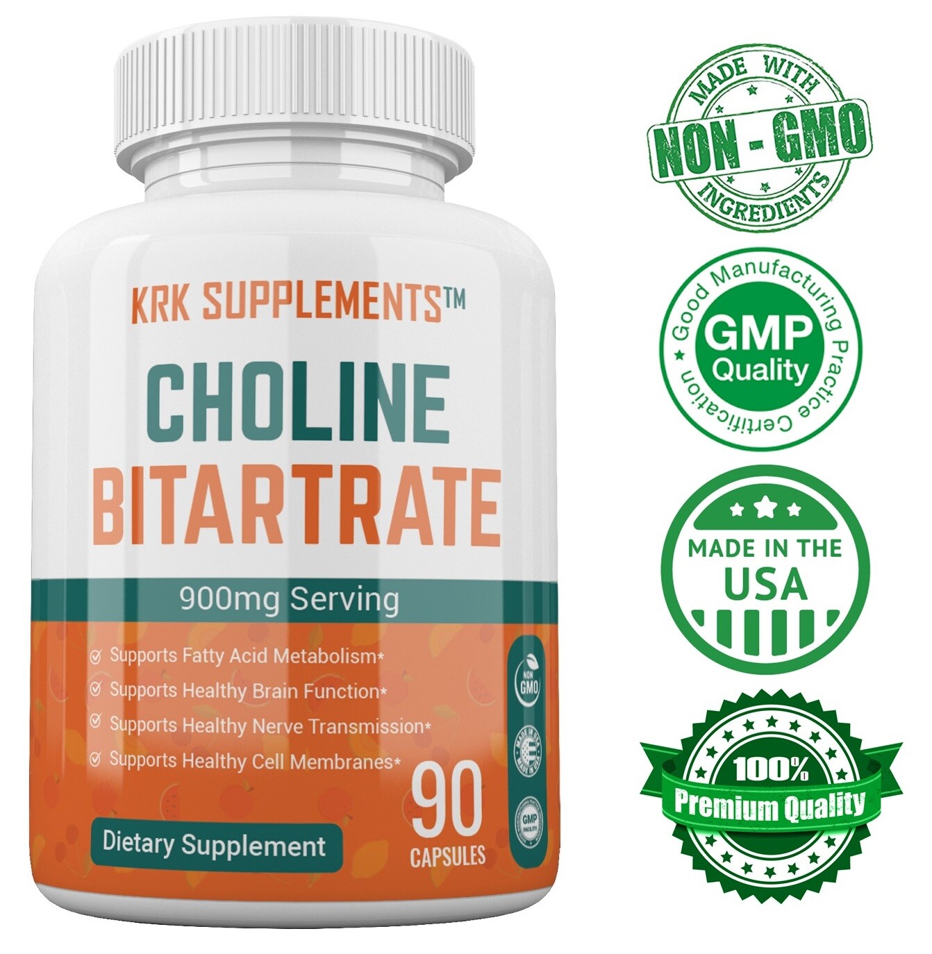 1 Choline Bitartrate 900mg Brain Memory Booster Phosphatidylcholine Nootropic