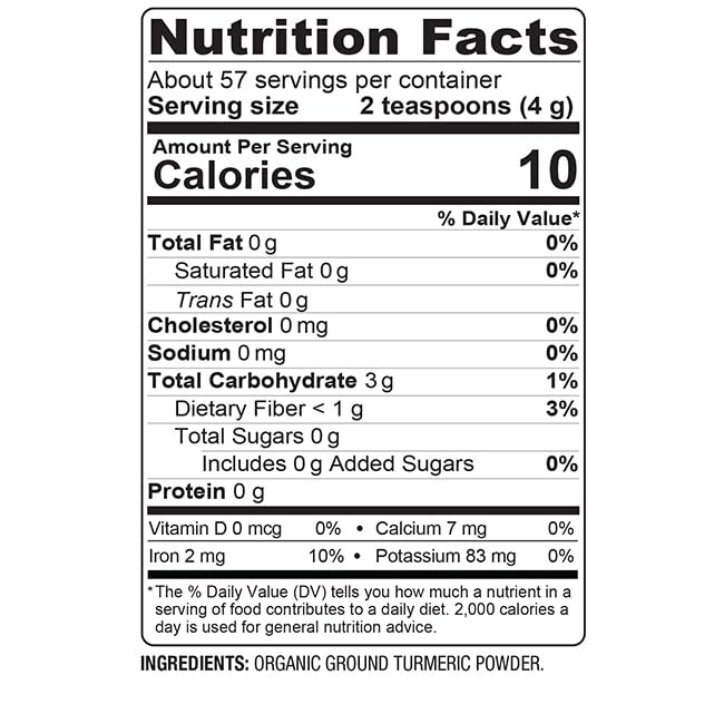 BareOrganics Turmeric Root Powder Superfood, 8 Ounce (Pack of 1), No Color