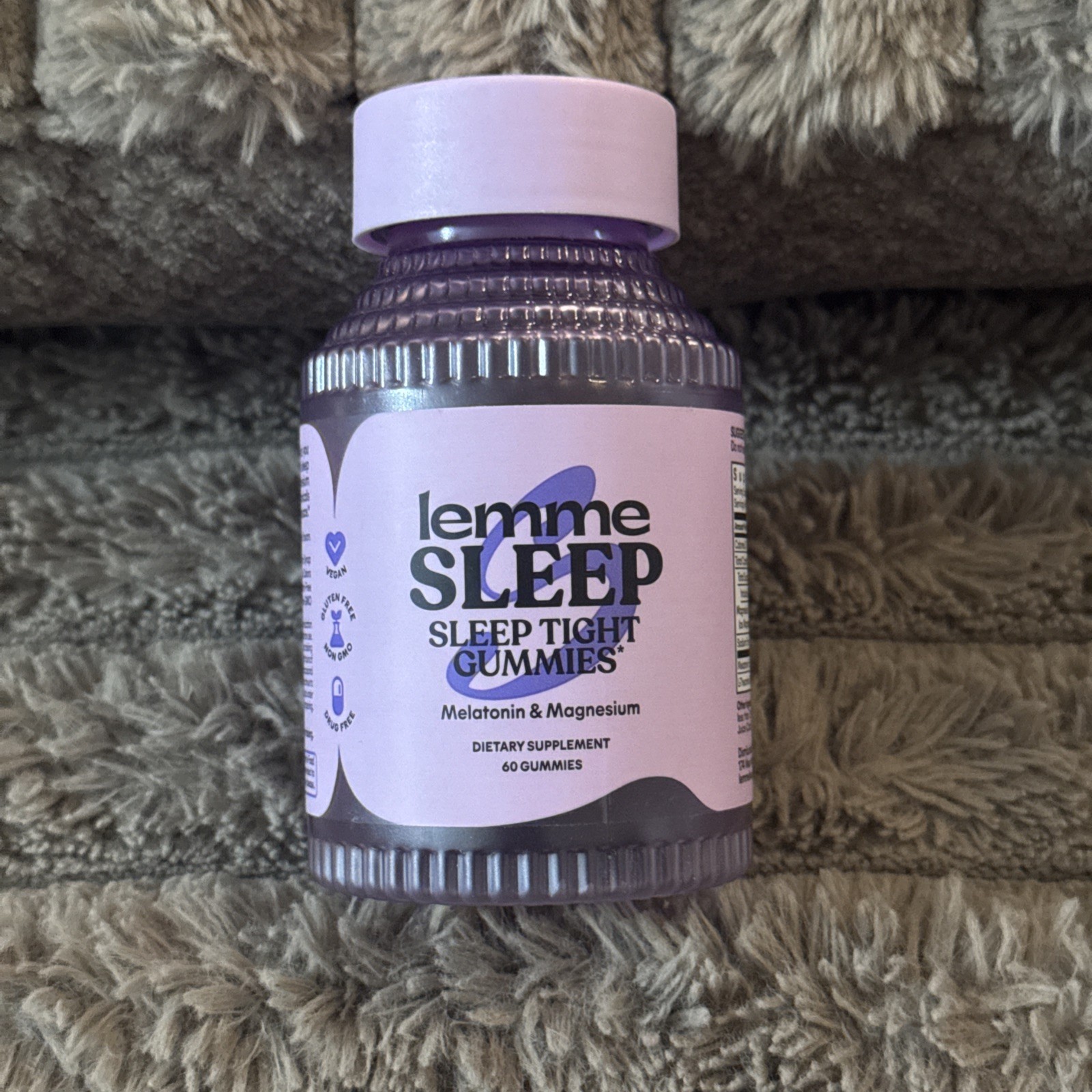 Lemme Sleep – Sleep Tight Gummies Melatonin & Magnesium 60 Count – Exp 06/27