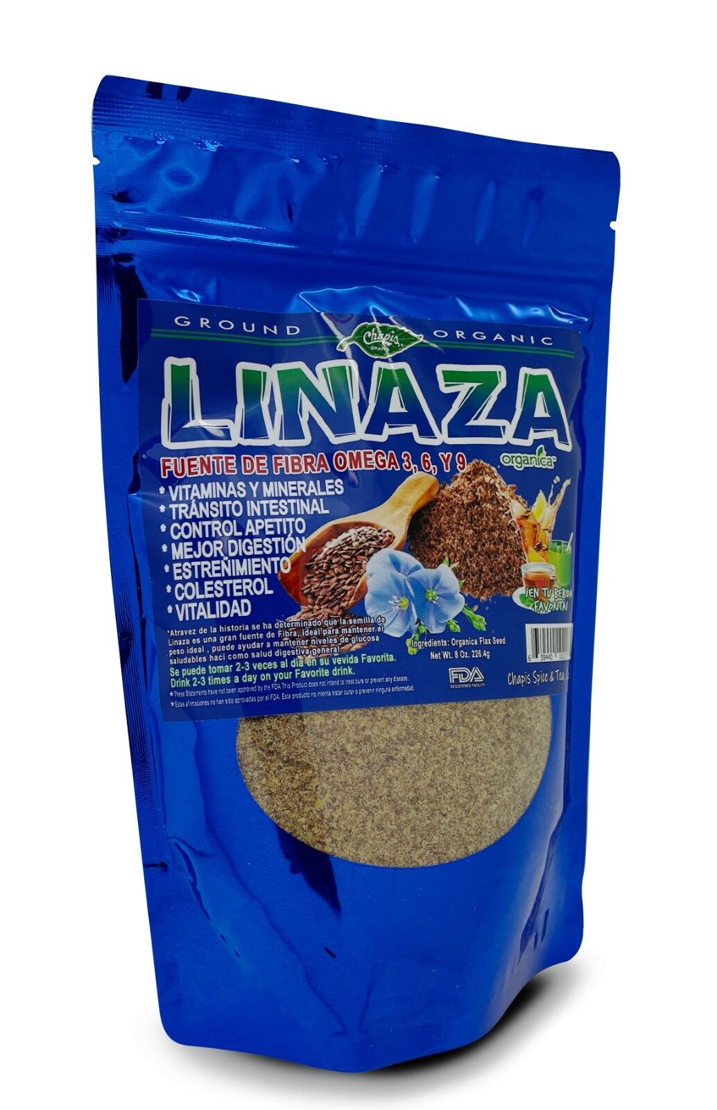 Linaza Molida Organica / Organic Flax Seeds powder Nt Wt 8oz (226g)