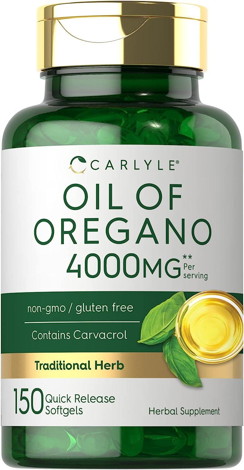 Oregano Oil 4000 Mg Extract Antioxidant Immune Support Max Potency, 150 Softgels