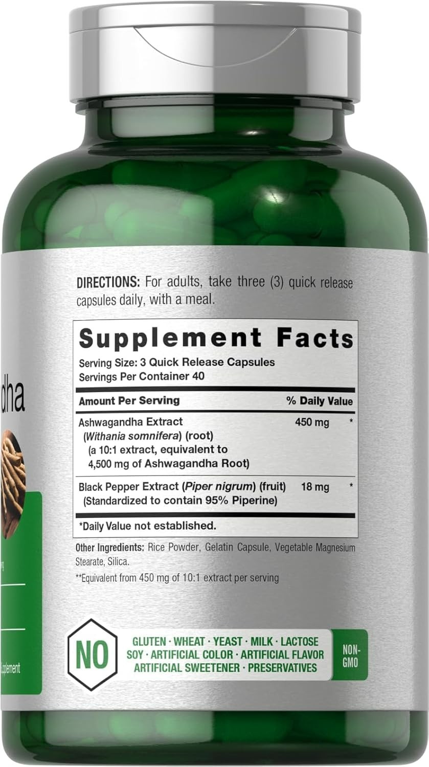 Ashwagandha Capsules | 4500 mg | 120 Count | by Horbaach……