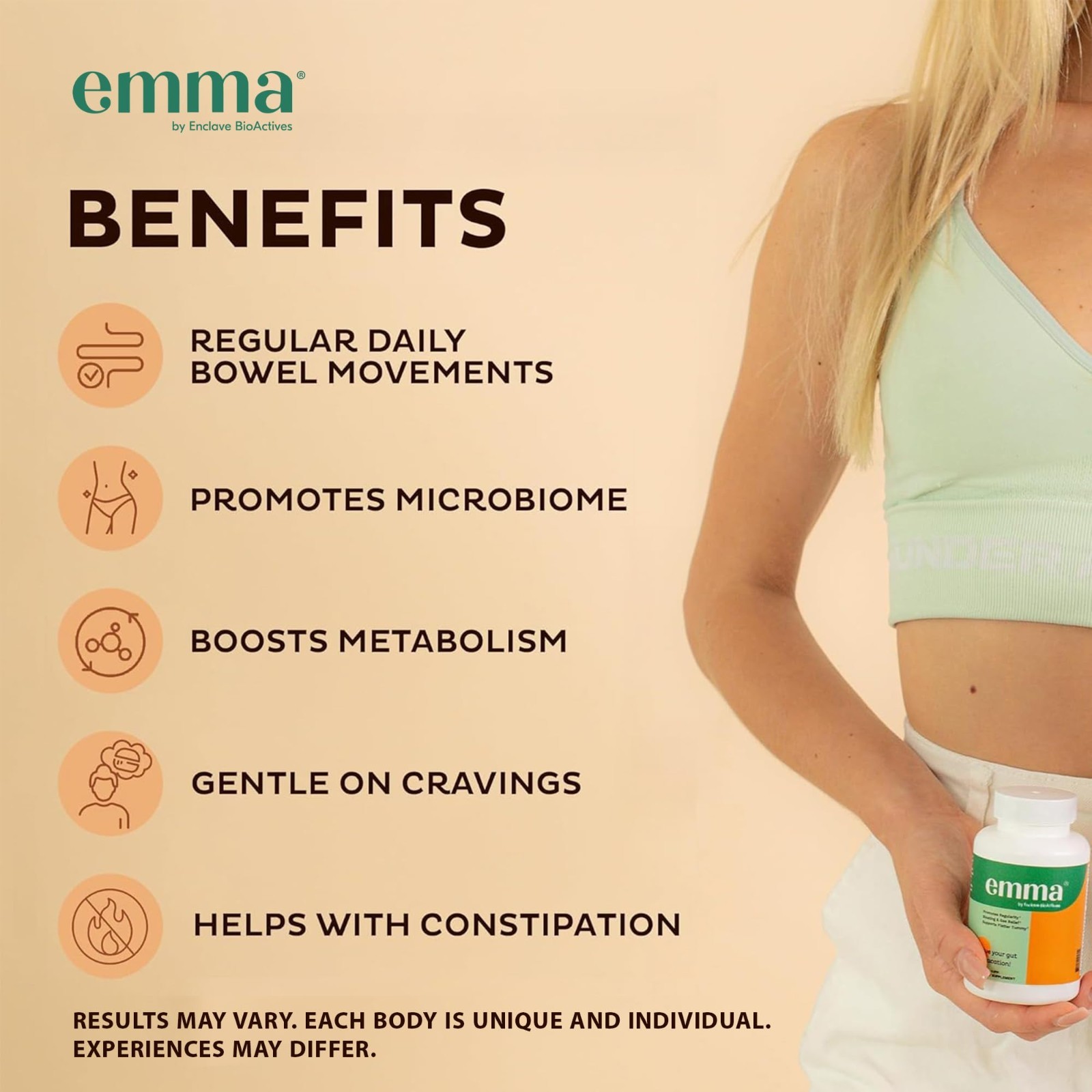 3 Pack Emma Gut Health Supplement 180 Capsules designed for Bloating Relief & Le