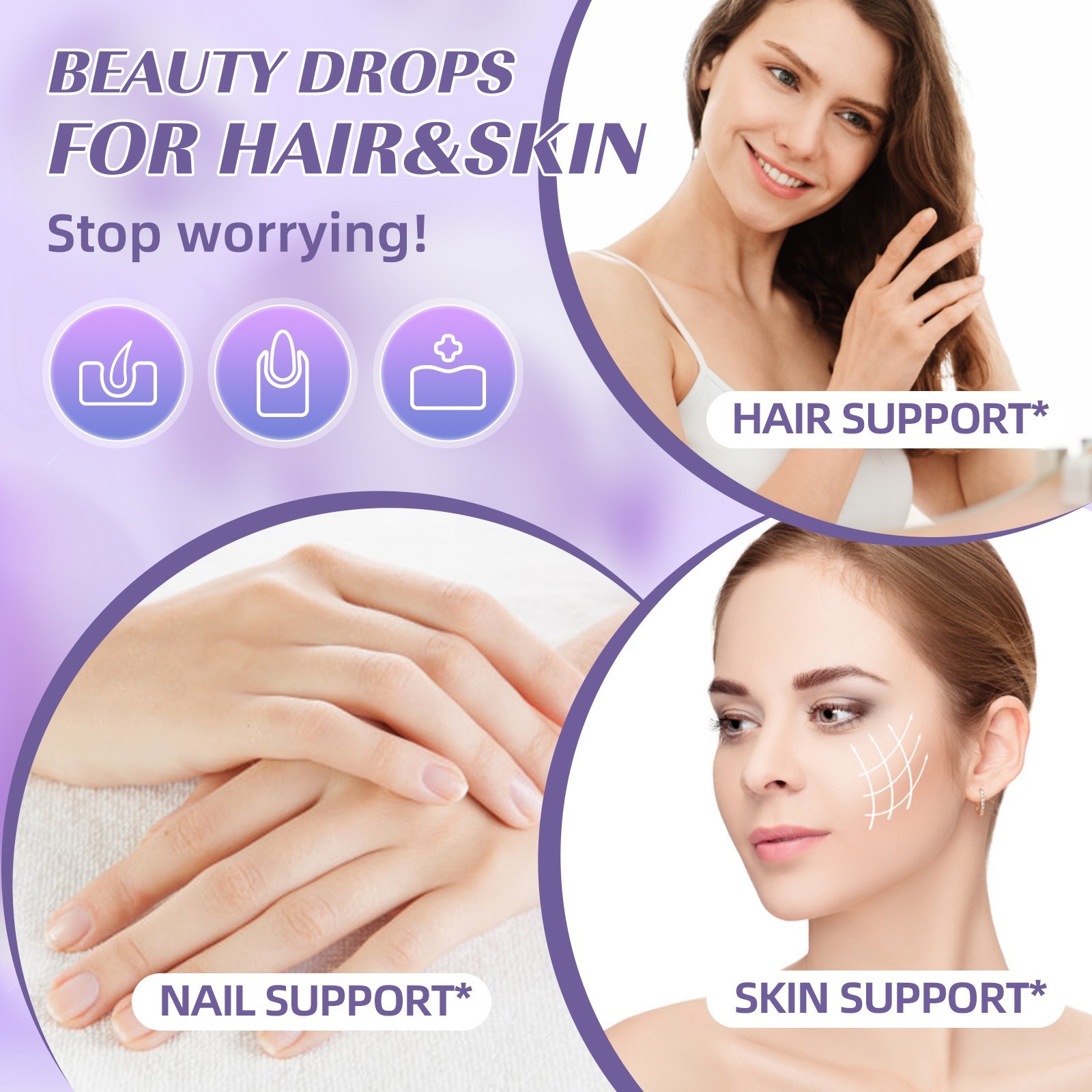 Biotin Collagen Folate Beauty Fomula-Boost Hair Growth Healthy Skin & Nails