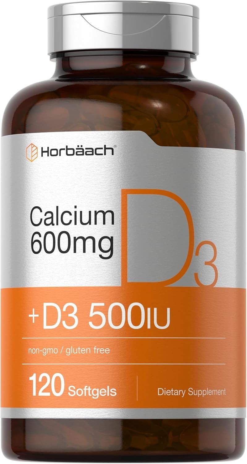 Calcium 600mg with Vitamin D3 Supplement for Strong Bones & Muscle Support