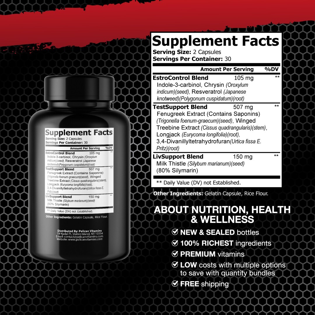 Vitrenix- Bodybuilding & Weight Support- 3 Bottles- 180 Capsules