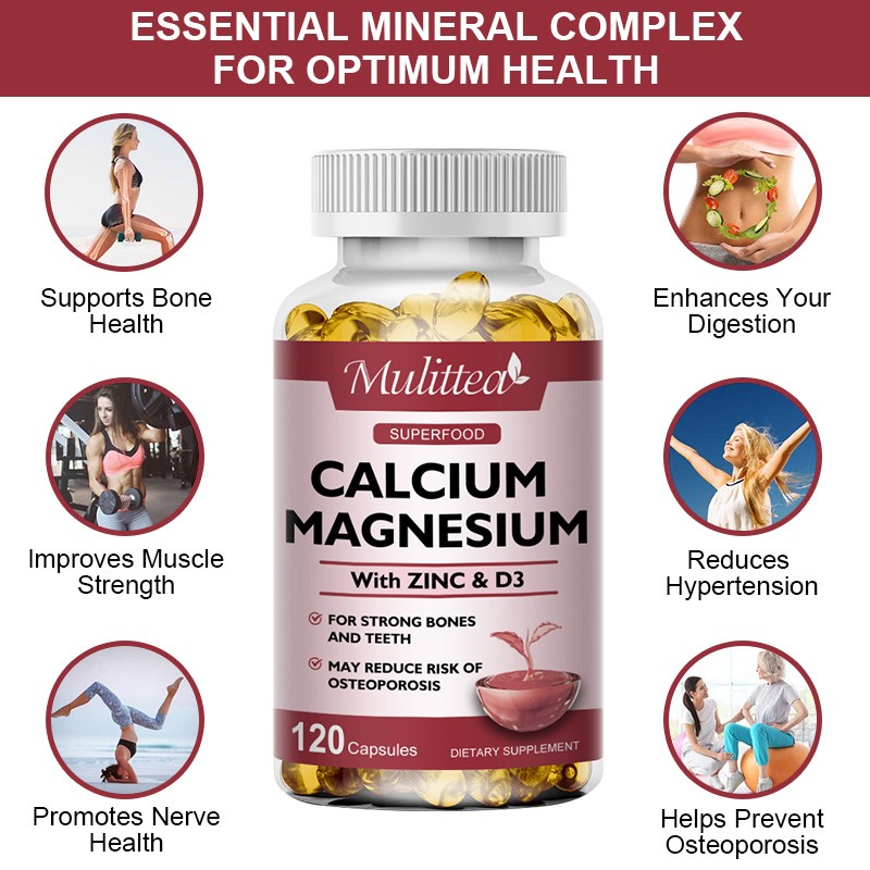 1-7XCalcium Magnesium Zinc &Vitamin D3 For Bone Health Muscle 120-840Capsule