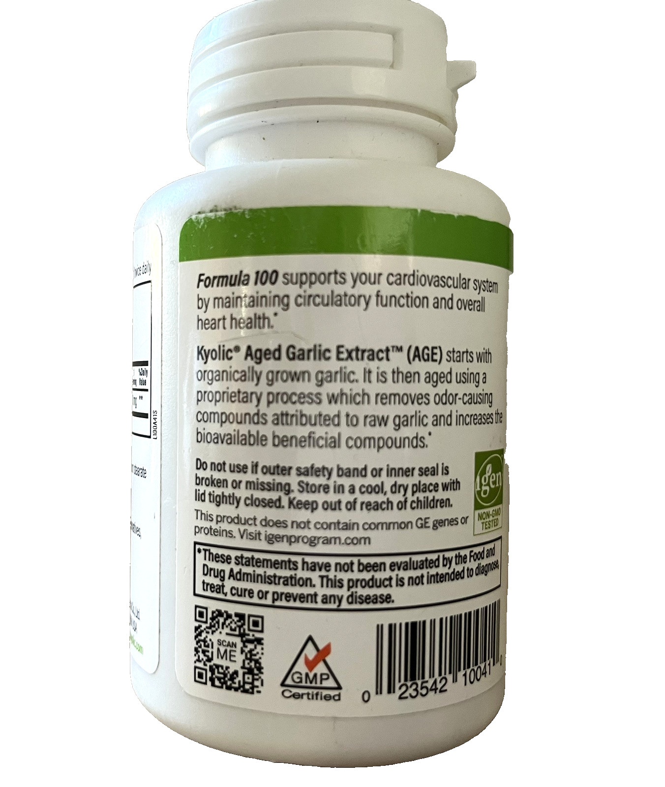 Aged Garlic Extract-Cardiovascular Health-Original-Formula 100- Exp. 08/2027-NEW