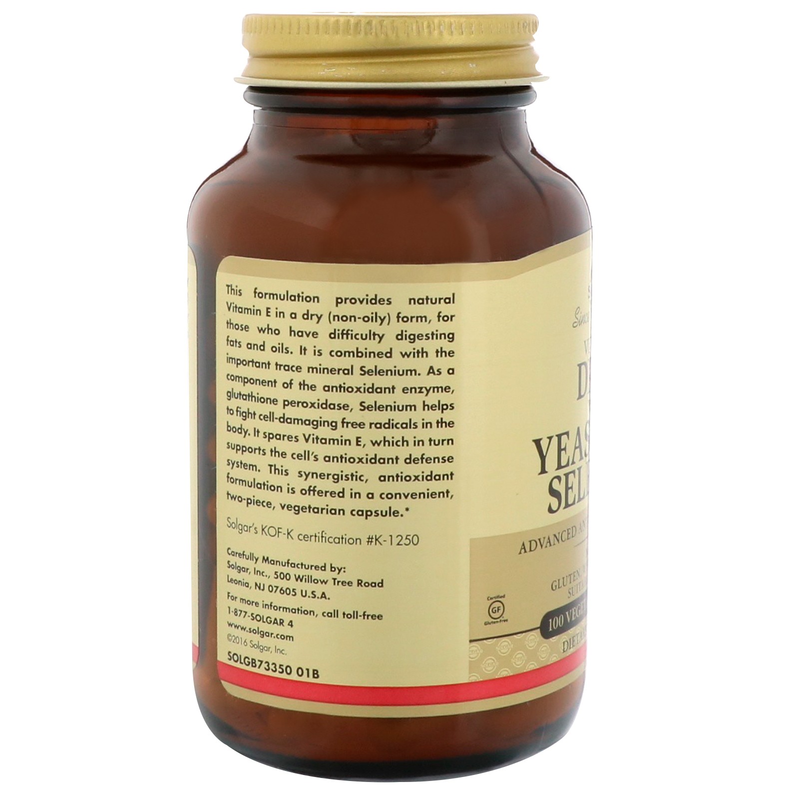 Vitamin Dry E with Yeast Free Selenium, 100 Vegetable Capsules
