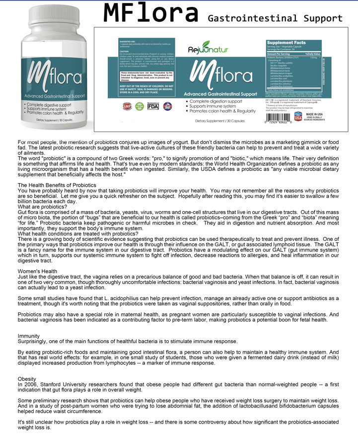 Wrinkle Remove Anti-aging Supplement & Mflora Probiotics Support Immune Health
