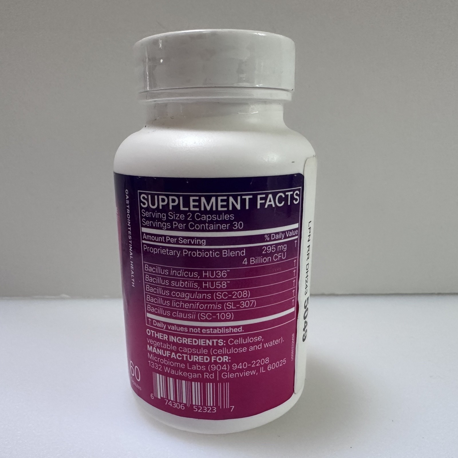 Mega SporeBiotic 60 capsules Spore-Based Probiotic Microbiome Labs