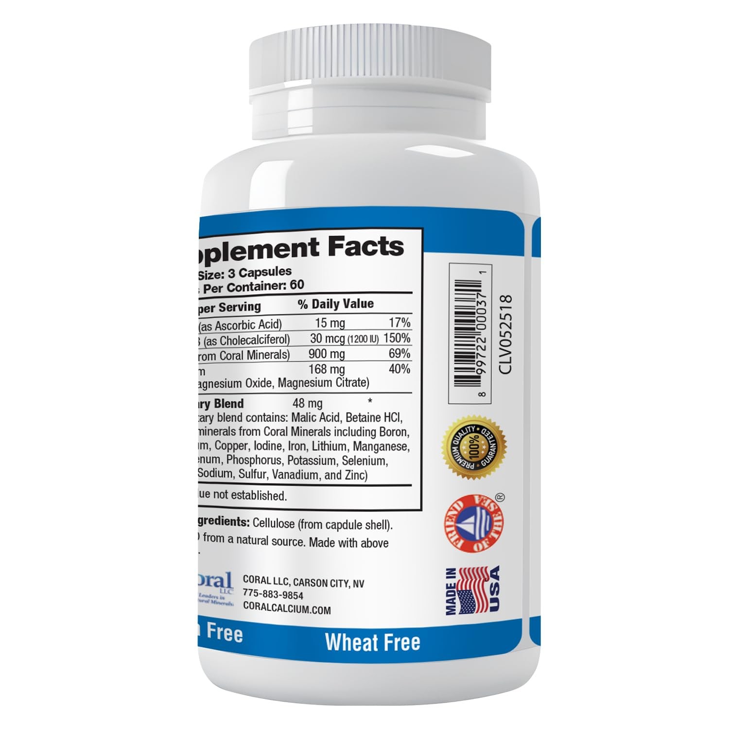 Coral Complex 3 Calcium Supplement Vitamin D3 & 180 Count (Pack of 1)