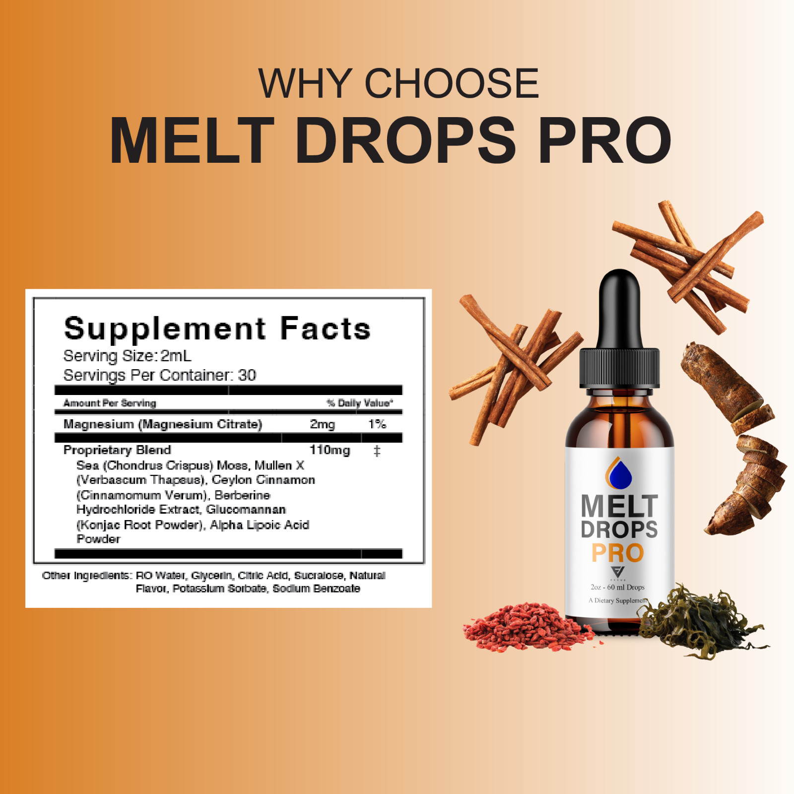 (3 Pack) Melt Drops Pro Supplement, Melt Drops Pro Weight Management (6oz)