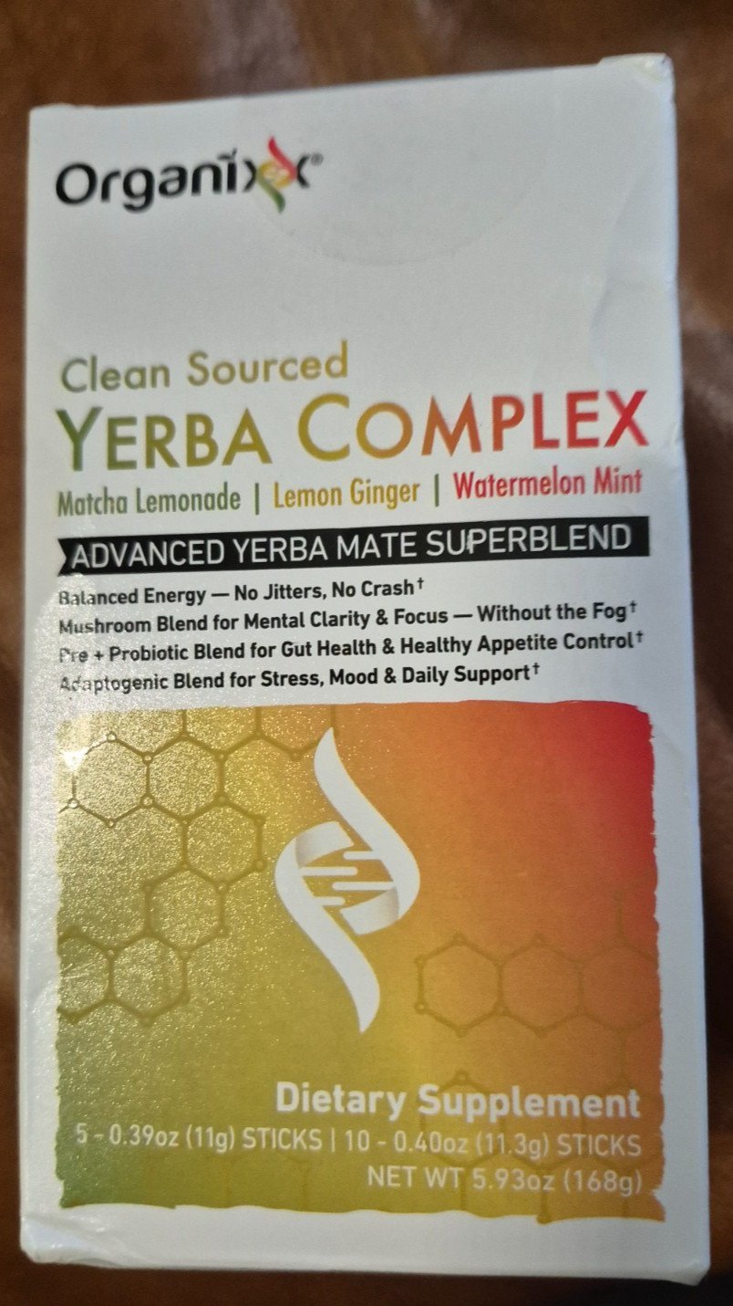 NEW Organixx Clean sourced Yerba Complex 3 Flavor pack of 15 exp 12/2027