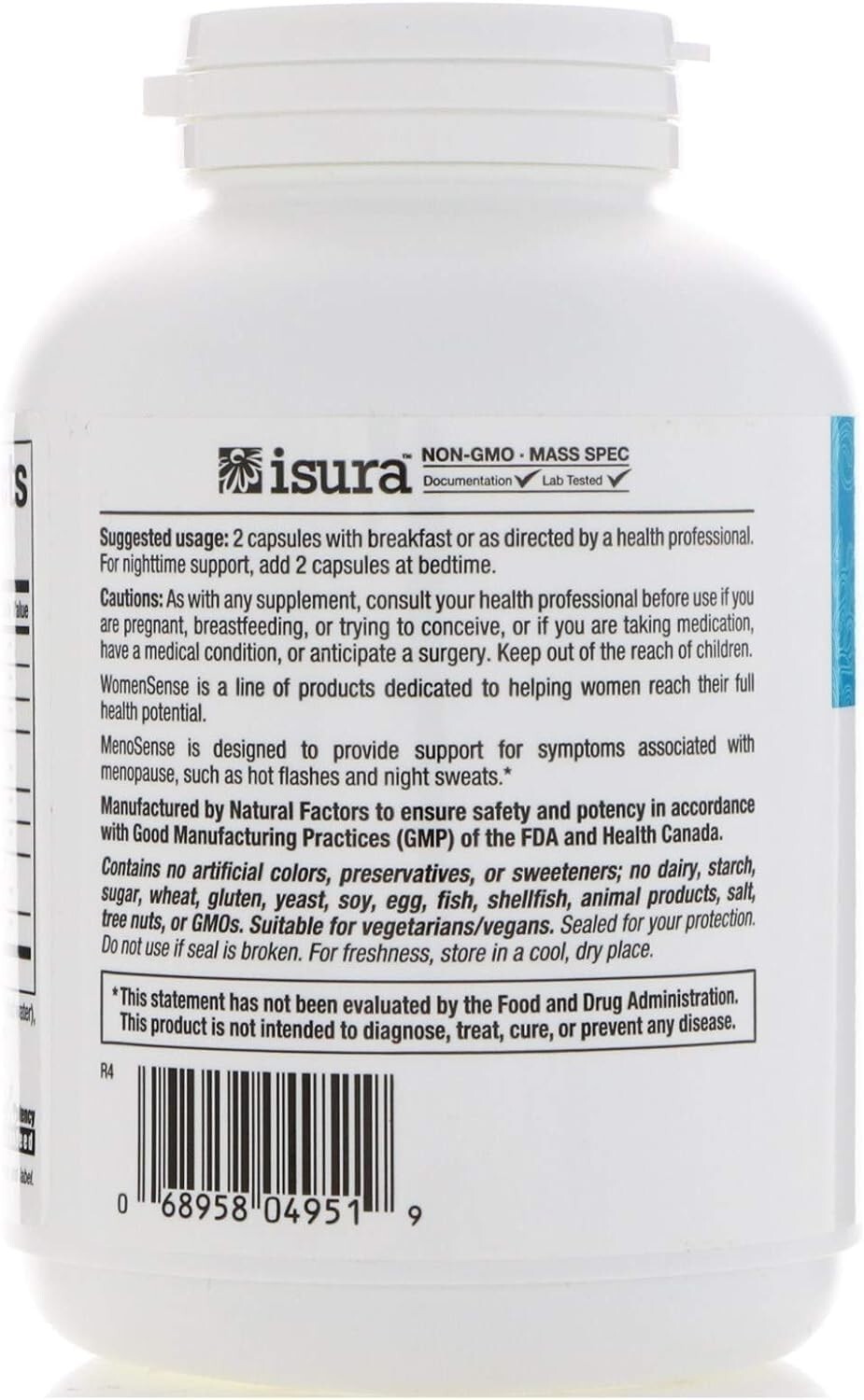 Natural Factors WomenSense MenoSense menopause formula 180 caps