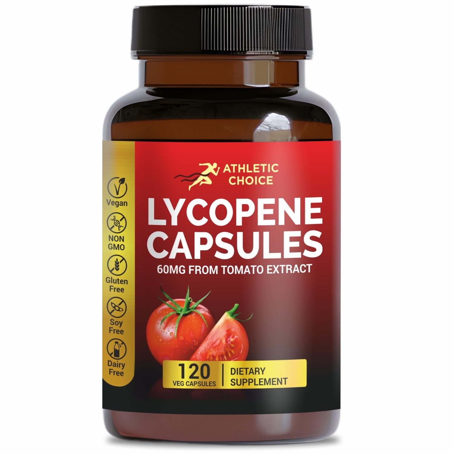 Lycopene Supplement Men 60mg Natural Tomato Extract 120 Veggie Capsules Vegan